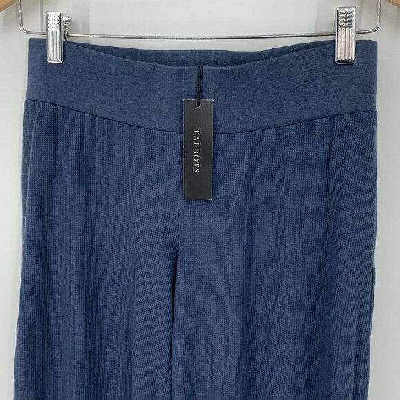 Talbots Waffle Knit Wide Leg Sweat Pants Size XS Pajama Bottoms Lounge Comfort - Picture 2 of 8